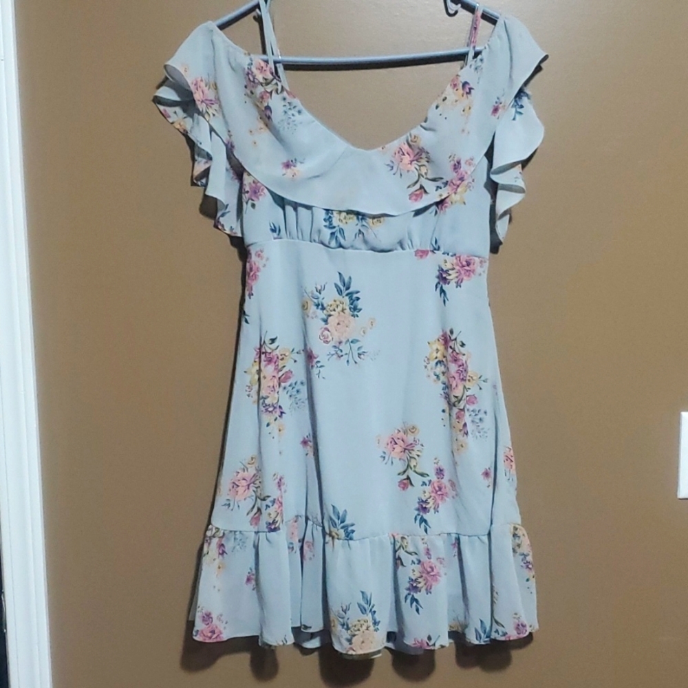 Blue-grey floral dress
